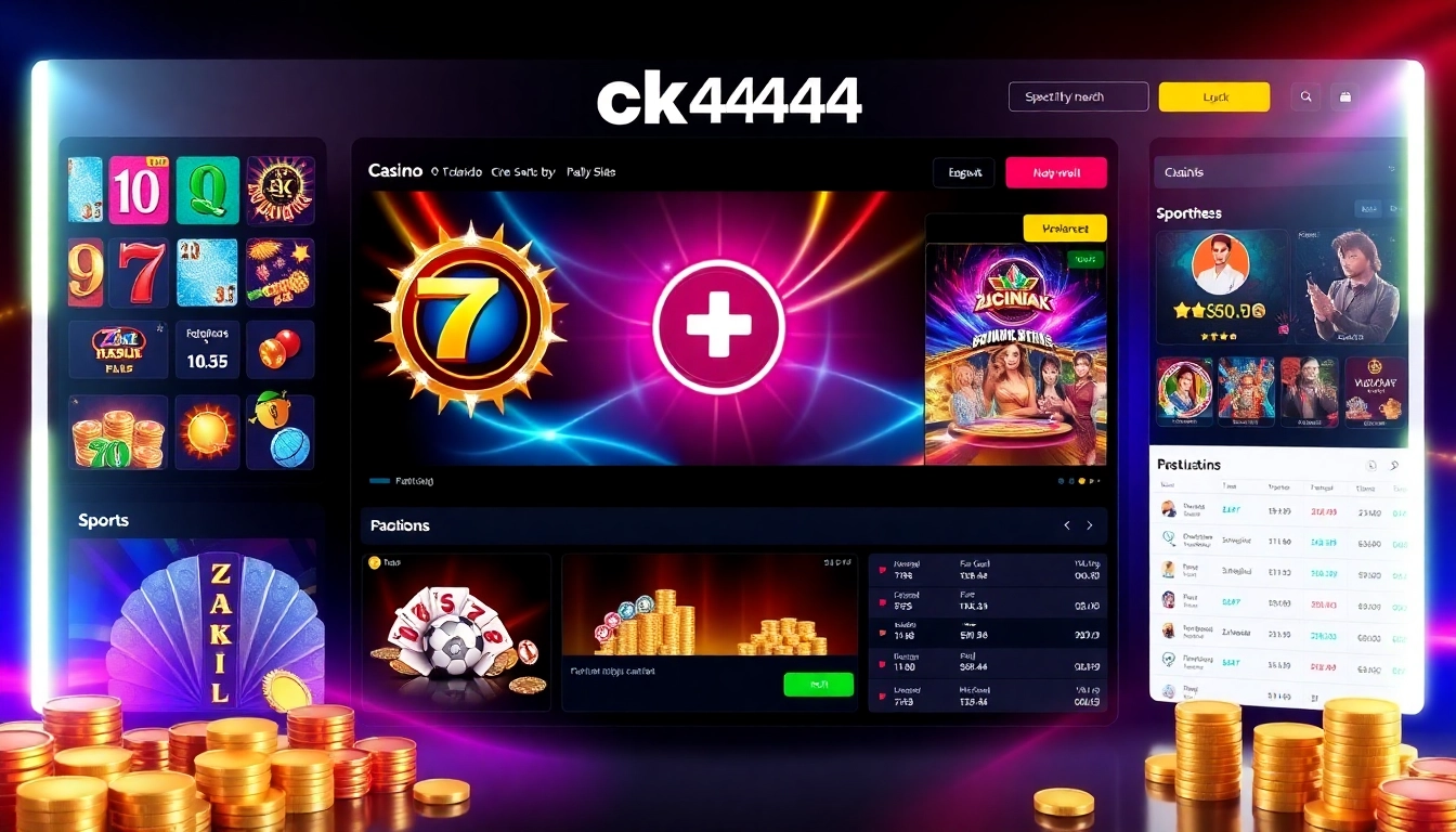 Engaging ck4444 online gaming platform showcasing slots, live dealer, and sports betting in vibrant visuals for maximum user appeal.