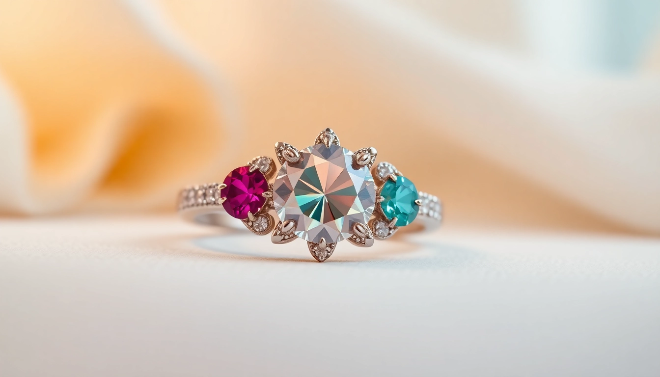 Beautiful engagement rings with gemstones showcasing vibrant colors and intricate designs for special occasions.