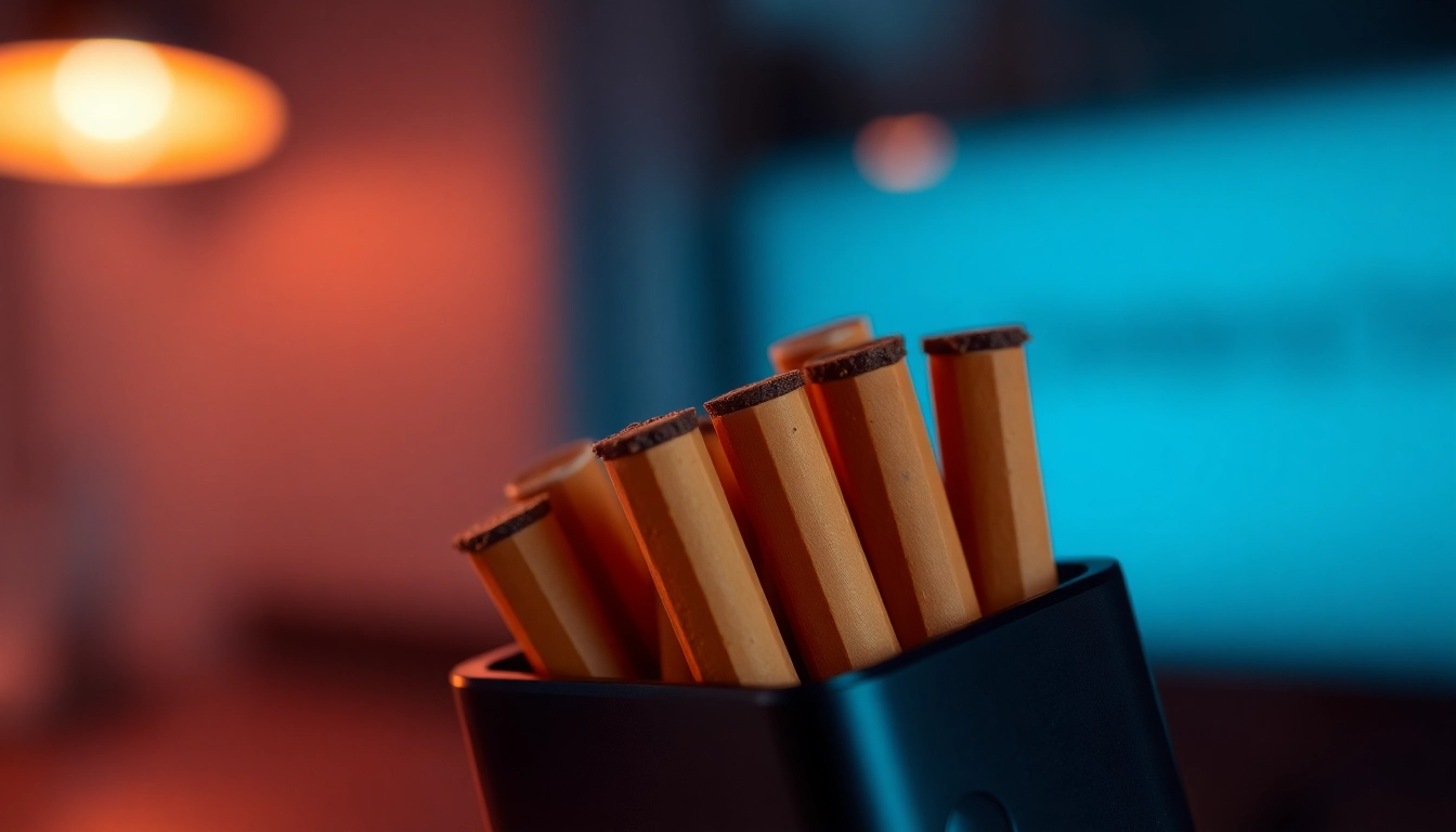 High-quality image of heets sigara in an IQOS device, showcasing the tobacco sticks and heated technology in a clean, appealing style.
