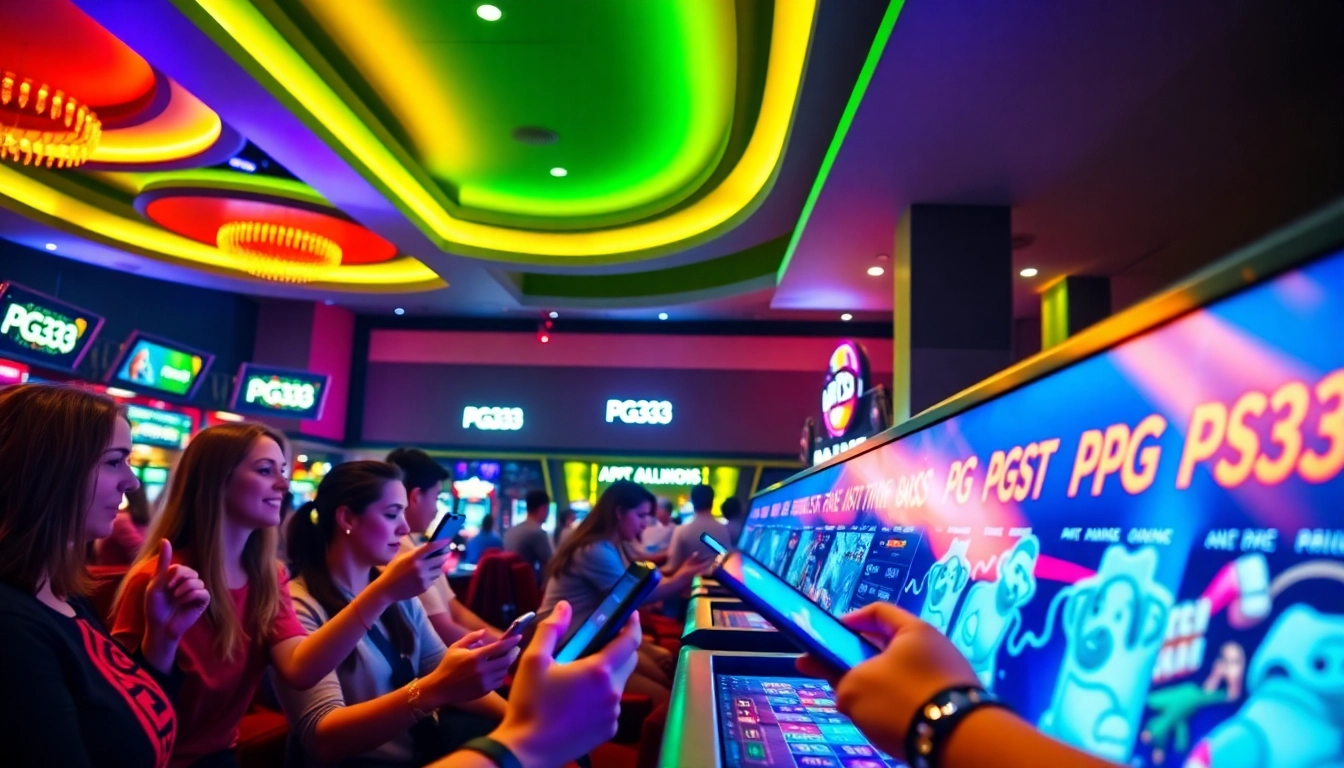 PG333 online slot game interface on mobile device, high-energy colors, dynamic gaming action, appealing to online casino enthusiasts.