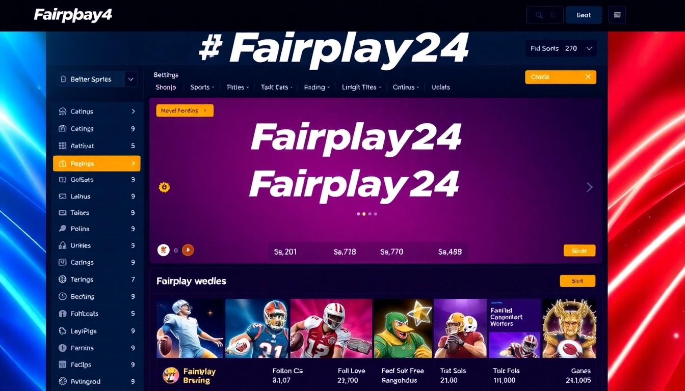 Fairplay24 sports betting platform with live odds and vibrant user interface for online sports