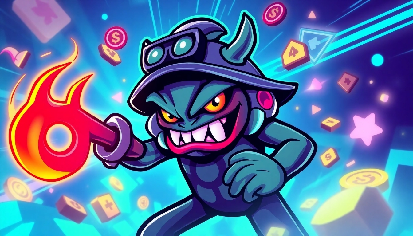 Angry Pepe Fork Token depicted in action with vibrant blockchain and gambling visuals